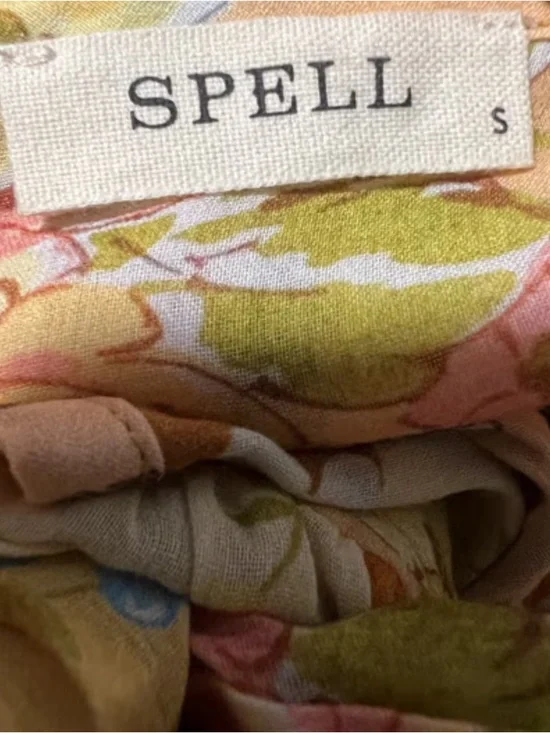 Spell Freda Boho Mini Dress in Amber - Size Small - Picture 8 of 9